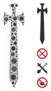 Medieval Sword Collage of Covid Virus Icons