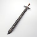 Medieval sword isolated on white created with Generative AI. Dangerous weapon. Royalty Free Stock Photo
