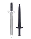 Medieval sword over white Royalty Free Stock Photo