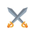 Medieval swords crossed flat style icon