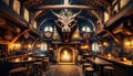 Medieval Tavern with Dragon Head