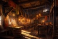 Medieval tavern inside. Generate Ai Royalty Free Stock Photo