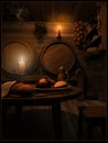 Medieval tavern interior Royalty Free Stock Photo