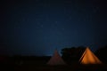 Medieval tent under the sky of the XXI century