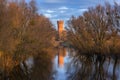 Medieval Teutonic Castle in Swiecie reflected in Wda river