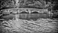 Medieval three arch sheep wash bridge in the Peak District. Royalty Free Stock Photo