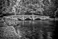 Medieval three arch sheep wash bridge in the Peak District. Royalty Free Stock Photo