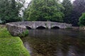 Medieval three arch sheep wash bridge in the Peak District. Royalty Free Stock Photo