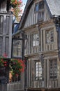 Medieval timber-framed buildings in Dinan Royalty Free Stock Photo