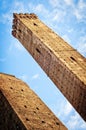 Medieval Tower Against Blue Sky. Bologna. Italy Royalty Free Stock Photo