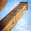 Medieval Tower Against Blue Sky. Bologna. Italy Royalty Free Stock Photo