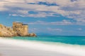 Medieval tower on the coast of Maiori town, Amalfi coast, Campania region, Italy