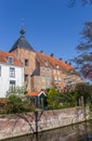 Medieval tower and houses at the Zuidsingel in Amersfoort