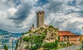 The medieval tower of Malcesine Castle, Lake Garda, Italy Royalty Free Stock Photo