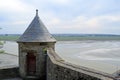 Medieval tower in Mont Saint Michele in France, Normandy Royalty Free Stock Photo