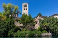 The monastery on San Giulio island in Italy. Royalty Free Stock Photo