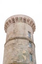 Medieval tower of Phare des Baleines situated at Ile de Re, France lighthouse whales Royalty Free Stock Photo