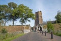 Medieval tower from the St. Marin`s church in the fortified city Woudrichem in the Netherlands Royalty Free Stock Photo