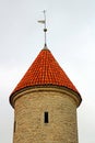 Medieval tower of the Viru Gate in the Old Town of Tallinn, Estonia Royalty Free Stock Photo