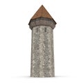 Medieval Tower on white. 3D illustration