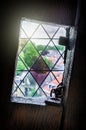 Medieval tower window Royalty Free Stock Photo