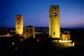 Medieval towers at dusk