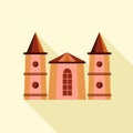 Medieval towers icon, flat style