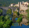 Medieval town with bridge. Besalu, Catalonia