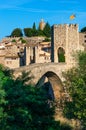 Medieval town with bridge. Besalu, Spain