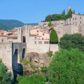 Medieval town with bridge. Besalu, Spain