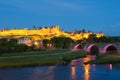 Medieval town of Carcassonne at night Royalty Free Stock Photo