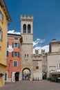 The medieval town gate Porta di San Michele in Riva del Garda on Lake Garda in Italy Royalty Free Stock Photo