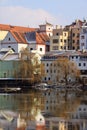 The medieval town Pisek on the river Otava Royalty Free Stock Photo
