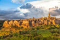 Medieval town of Pitigliano at sunset, Tuscany, Italy Royalty Free Stock Photo