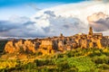 Medieval town of Pitigliano at sunset, Tuscany, Italy Royalty Free Stock Photo