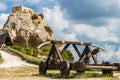 Medieval trebuchet at Chateau Des Baux de Provence, France Royalty Free Stock Photo