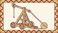 Medieval Trebuchet Siege Engine, Historic Warfare and Engineering Feat, vector design Generative AI Royalty Free Stock Photo