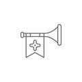 Medieval, trumpet icon. Element of medieval period icon. Thin line icon for website design and development, app development.
