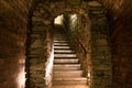 Medieval tunnel with stairs Royalty Free Stock Photo