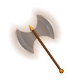 Medieval two blade battle ax vector icon Royalty Free Stock Photo