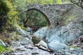 Medieval Venetian bridge among rocks