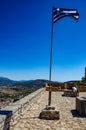 The medieval Venetian fortress of Palamidi fortress, built uphill overlooking Acronafplia castle and historic seaside old town of