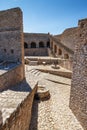 The medieval Venetian fortress of Palamidi fortress, built uphill overlooking Acronafplia castle and historic seaside old town of