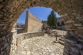 The medieval Venetian fortress of Palamidi fortress, built uphill overlooking Acronafplia castle and historic seaside old town of