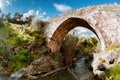 Medieval venetian stone bridge in Akapnou. Limassol District, Cyprus