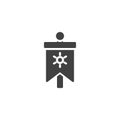 Medieval vertical flag vector icon