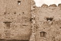 Old walls of the medieval Rupea Reps fortress in Transylvania, Romania Royalty Free Stock Photo