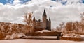 Medieval Veves castle near Namur, infrared view Royalty Free Stock Photo