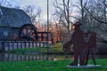 Medieval village, acient watermill, sculpture painter