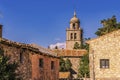 Medieval village of Medinaceli and dome of the collegiate church of St Mary of Assumption. Soria Spain Royalty Free Stock Photo